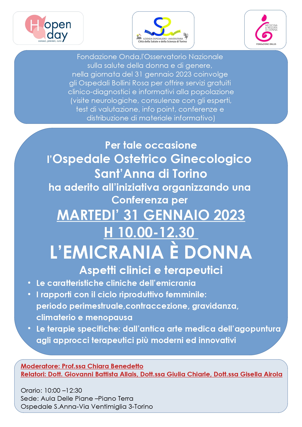 31 gennaio 2023 Conferenza Emicrania